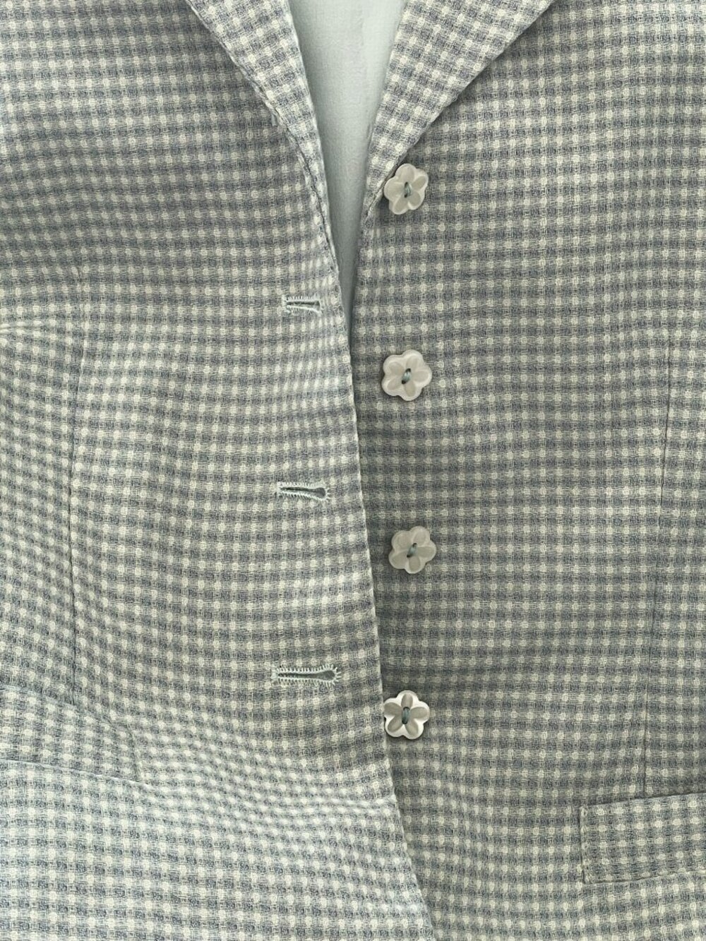Vintage John Meyer Womens Gingham Blazer Jacket Mint Green White Size 8 USA - Picture 4 of 5